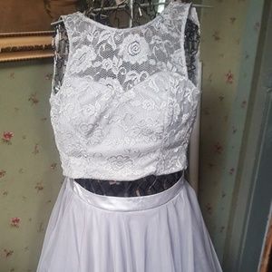 Two piece lace and tulle dress